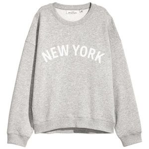 Grey Trendy New York Crew Neck